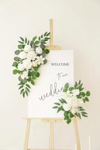 Artificial Flowers Decorations Pack of 2,Centerpieces for Wedding Reception Backdrop Decoration, Floral Decor Wall Home Entryway OutdoorDecorations (White)