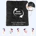 CYMULA Queen Mattress Topper, Black Mattress Pad Bed Topper Cover, Extra Thick Pillow Top Mattress Topper with Deep Pockets, Cooling Plush Down Alternative Fill Mattress Protector
