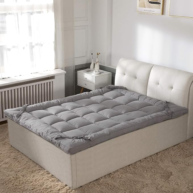 Soft & Cooling Pillow Top Mattress Topper California King with Breathable 300TC Cotton Cover, Extra Thick Plush Bed Topper for Back Pain, Mattress Pad Cover for Firm Mattress, Fit to 6”-22” Mattress.