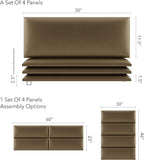Vänt Upholstered Wall Panels - Queen/Full Size Wall Mounted Headboards - Metallic Gold - Set of 4 Panels (Each Individual Panel 30"x11.5")