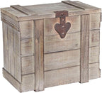 Household Essentials Antiqued Decorative Trunk, 3 Piece Set, Small, Medium and Large, Chinese Fir Panel and MDF, Smooth Backing and Metal Hinge Accent, Flat Top and Stay-Open Lid