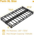 Split Twin XL Box Spring 5 Inch, Easy Assembly Bed Foundation, Heavy Duty Low Profile XL Twin Box Spring with Fabric Cover, Noise Free