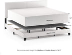 FURINNO Pessac PU Leather Upholstrered Platform, King, White