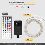 Fairy Lights Plug in 66ft 200LEDs with Remote, 20 Color Changing Light Warm White Twinkle Firefly String Lights for Christmas Bedroom Tapestry Party Wedding, Multicolor Colors (Plug)