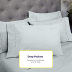 Cal King Size Bed Sheets - 6 Piece 1500 Supreme Collection Fine Brushed Microfiber Deep Pocket California King Sheet Set Bedding - 2 Extra Pillow Cases, Great Value, California King, Porclain Blue