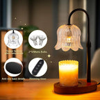 Candle Warmer Lamp Electric Timer - Candles Height Adjustable Dimmable Warmers Scented Flower Lamps No Flame Heat Warm Melt Wax Jar Modern Home Decor Table Lights for Home Living Bedroom