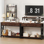 BON AUGURE Console Table with 2 Drawers, Entryway Tables with Storage, Sofa Table Behind Couch for Living Room, Farmhouse Entry Tables for Hallway, Foyer, Front Door (Rustic Oak, 47 Inch)
