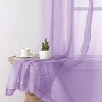Aiyufeng Light Purple Sheer Curtain Panels Pair Sold 84 Inch Length, Light Filtering Window Curtain Drapes Treatment for Kitchen, Bedroom/Children Room, Voile Top Dual Rod Pocket, 40x84", Pack of 2