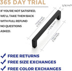 Ravinte 25 Pack Matte Black Cabinet Pulls, 3-3/4 Inch (96mm) Hole Center Slim Kitchen Handles, Square Drawer Pulls for Cabinets & Cupboards, Hardware