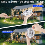 Moobibear Camping String Lights, Quick Storage 33FT/100LED RGB Rugby Rechargeable Tent Lights String with USB 8 Lighting Modes, Waterproof Portable LED Lamp for Camping Essentials, Yard, Party