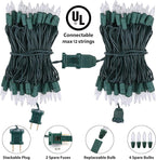 Toodour Clear Christmas Lights, 12.5ft 50 Count Incandescent Indoor Outdoor String Lights, UL Certified Connectable Green Wire Mini Bulb Light for Home, Party, New Year, Xmas Tree Decor - Warm White