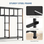 DUMOS 9 Drawer Dresser for Bedroom, Fabric Storage Organizer with Sturdy Metal Frame, Wooden Top Chest of Drawers for Closet Nursery Entryway Guest Room,Matte Black
