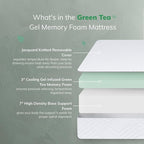 EGO White 10 inch Queen Memory Foam Mattress, Cooling Gel Green Tea Mattress Bed in a Box, CertiPUR-US Certified, Double Mattress, 60"×80", Medium Firm