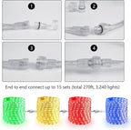 Brizled Green Rope Lights, 18ft 216 LED Christmas Rope Lights Connectable, 120V Plugin Green Tube Light Waterproof Indoor Outdoor Clear Christmas Tube Light for Xmas Patio Garden Party Home Decoration
