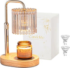 Candle Warmer Lamp with Timer: Gold Candle Warming Lamp Height Adjustable Wax Melt Warmer Dimmable Modern New Home Bedroom Decor Housewarming Gift for Women