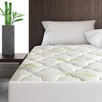 King Size Air Mattress Topper Cover, Thick Quilted Mattress Topper, Viscose Made from Bamboo Pillow Top King Mattress Pad with Deep Pocket Fits Up to 23 Inch Mattress