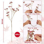 Baby Breath Flowers Fall Flowers Artificial Bulk, 10Pcs Fall Decor Fake Gypsophila Plants Bouquets Flowers Real Touch Faux Babies Breath Arrangement for Home Autumn Wedding Vase Decoration Fall Orange