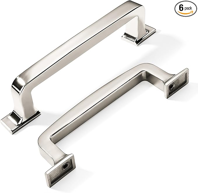 khtumeware 6 Pack 5 Inch Kitchen Cabinet Handles Polished Nickel Cabinet Pulls Drawer Pulls Kitchen Cabinet Hardware Kitchen Handles for Cabinets Cupboard Handles Drawer Handles