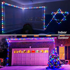 Color Changing Rope Lights String Lights for Bedroom, Battery Powered Light Strip 40ft 8 Modes Hanging Fairy Lights with Remote for Camping Halloween Christmas, 2 Pack