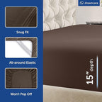 DREAMCARE King Size Sheets Set – 6 pcs Cooling Bed Sheets – up to 15” Deep Pocket King Sheet Set – 2500 Supreme Collection – Extra Soft 100% Brushed Microfiber Hotel Luxury with Side Pocket – M Brown