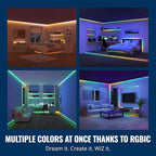 WiZ Connected 65.6 ft LED Light Strip For Your Smart Home - Flowing Multicolor LED, Color-Changing, Cuttable - Voice/App Control - 2 Rolls