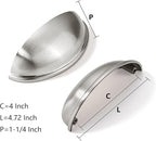 khtumeware 10 Pack 4" Drawer Pulls Brushed Satin Nickel Cabinet Cup Pulls Kitchen Hardware Cabinet Handles Drawer Handles Knobs 4 inch Hole Center
