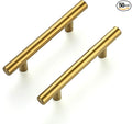 Ravinte 50 Pack 5 Inch Cabinet Pulls Brushed Brass Stainless Steel Kitchen Drawer Pulls Cabinet Handles 5”Length, 3” Hole Center