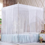 4 Corners Princess Bed Curtain Canopy Canopies for Girls Boys Adults Bed Gift (Twin, White)