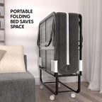 EconoHome Folding Bed with Mattress - 75x31 Cot Size Frame - Portable Rollaway Guest Bed with 5-inch Memory Foam Mattress - Space-Saving Foldable Design for Easy Storage (31 Inch)