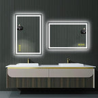 28x36 Inch Bathroom LED Mirror Lighted Bathroom Mirror LED Vanity Mirror with Lights Wall Mounted Anti-Fog Color Dimmable Mirror with Memory (Horizontal/Vertical)
