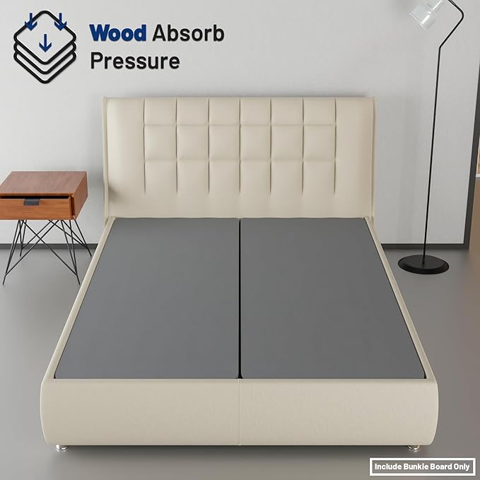 Spinal Solution, 1.5-Inch Split Bunkie Board for Mattress/Bed Support - Fully Assembled, Improved Comfort and Support, Full, Gray
