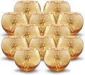Volens Round Gold Votive Candle Holders, Mercury Glass Candle Holder Set of 12, Thanksgiving Decorations for Home