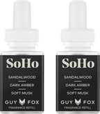 Pura & Guy Fox Home Scent Refill - Smart Air Diffuser - Up to 120-Hours of Luxury Fragrance per Refill - Home Essential - Clean & Safe Diffuser Fragrance - 2 Pack, SoHo