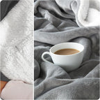 NANPIPER Sherpa Blanket for Couch, Warm and Lightweight Throw, Soft Fuzzy Plush Fleece for Winter, Lunar Rock Grey 50x60 Inches
