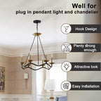 Upgraded Version 4.1Inch Light Canopy Kit Black, Chandelier Hook with Mounting Hardware, Iron Ceiling Canopy Kit for Pendant Light, Ceiling Hooks Cover Plate, Easy to Install, Varied Sizes