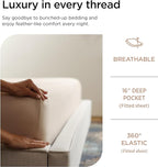 Threadmill Luxury 800 Thread Count 100% Cotton Sheets - Sateen Weave Twin XL Bed-Sheets, Better Than Egyptian Cotton,3 Pc Solid Soft Bedding Set (Light Beige), Fits 15" Deep Pocket
