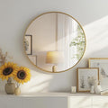 DUMOS Gold Circle Mirror for Wall 20.02 inch, Bathroom Round Mirror for Over Sink, Bathroom, Entryway, Bedroom, Vanity