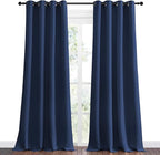 NICETOWN Navy Blackout Curtains 96" Long for Living Room, Thermal Insulated Window Treatment Light Reducing Room Darkening Drapes for Boys Kids Bedroom, Classroom, Apartment (55" W x 96” L, Set of 2)