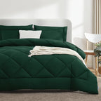 CozyLux Full Size Comforter Sets Emerald Green - 7 Pieces Bed in a Bag Full, Luxury Soft Bed Set for All Seasons, Bedding Set with Down Alternative Comforter, Sheets, Pillowcases & Shams