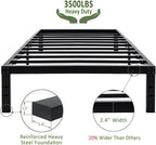 45MinST 14 Inch Reinforced Platform Bed Frame/3500lbs Heavy Duty/Easy Assembly Mattress Foundation/Steel Slat/Noise Free/No Box Spring Needed, Twin XL