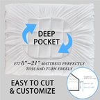 CYMULA Mattress Topper Super Queen Size - Extra Thick Cooling Mattress Pad Cover for Back Pain - Soft Mattress Protector Bed Topper Pillow Top with 8-21 Inch Deep Pocket 3D Snow Down Alternative Fill