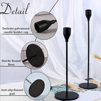 Matte Black Candlestick Holders, Set of 6 Candle Holders for 3/4" Taper Candles&Led Modern Metal Candle Stands Decorative Table Centerpieces for Wedding Party Church,Decorative Fitting
