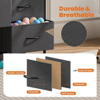 Sweetcrispy Dresser for Bedroom, Fabric Dresser with 8 Drawers, Tall Double Dresser, Chest of Drawers for Closet, Living Room, Sturdy Steel Frame, Wooden Top, Easy Pull Handle, Grey