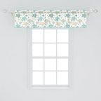 Ambesonne Turtles Window Valance, Illustration of Repeating Motifs of Animal Print in Assorted Tones, Curtain Valance for Kitchen Bedroom Decor with Rod Pocket, 54" X 12", Seafoam and Grey Yellow