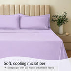 LuxClub 4 PC California King Sheet Set, Breathable Luxury Bed Sheets, Deep Pockets Wrinkle Free Cooling Sheets Machine Washable Hotel Bedding Silky Soft - Lavender Cal King