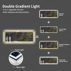 Bathroom Mirror with Lights, 96x36 Inch Gradient Front and Backlit Big Lighted Bathroom Mirror, 3 Colors Dimmable CRI>90 Double Lights, IP54 Enhanced Anti-Fog, Wall Mount LED Mirror