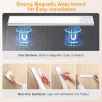 Gritin 10.2inch Under Cabinet Lighting Rechargeable -84 LED Super Bright,3-Color& 5 Level Brightness,4 Modes,Motion Sensor,Long Lasting- Easy Installation Magnetic Under Cabinet Closet Lights -2 Pack