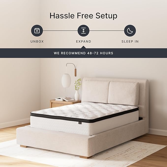Ashley Chime King Mattress Hybrid 12 Inch Firm Memory Foam for Pressure Relief, Mattress In a Box with Cooling Gel, Fiberglass Free