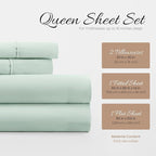 Linen Market Double-Brushed Microfiber Queen Sheet Set 4 Piece – Oeko-TEX Certified Ultra Soft & Wrinkle-Free - 16" Deep Pocket Sheets - Easy Care Queen Size - Mint