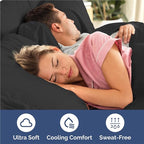King 6 Piece Sheet Set - Comfy Breathable & Cooling - Ultra Soft Hotel Luxury Bedding Set with 8-16 Inch Deep Pockets - 1 Flat & 1 Fitted Sheet & 4 Pillowcases - Cozy, Wrinkle Free & Easy Care - Black